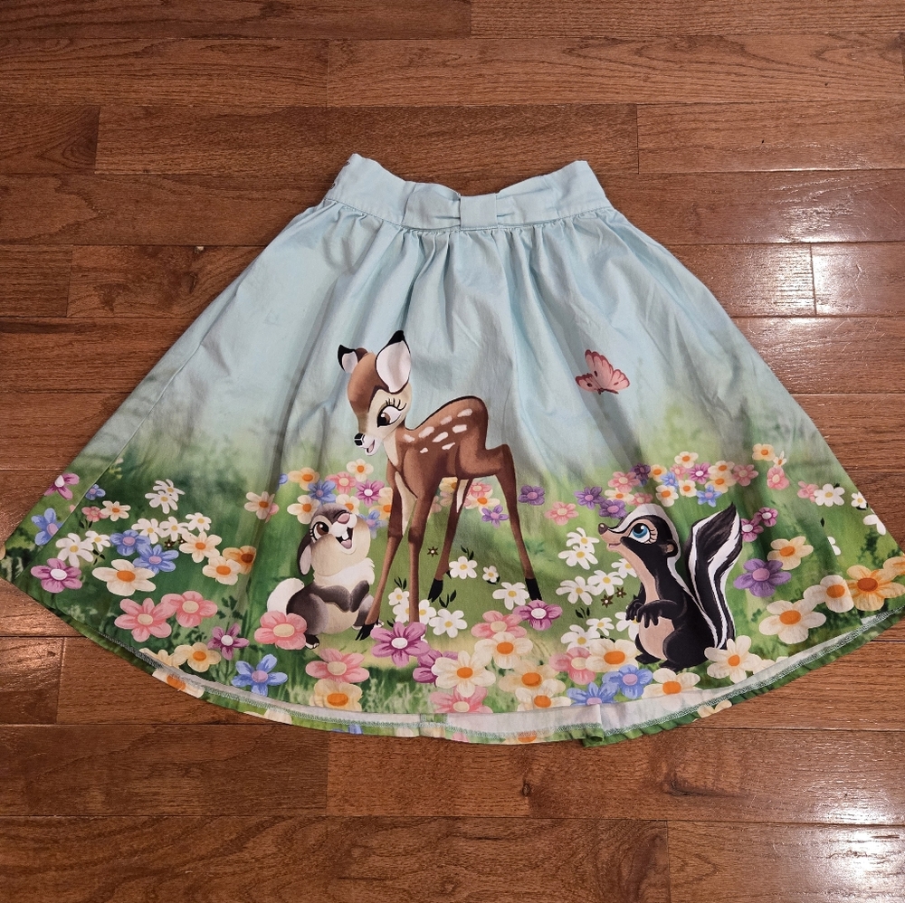 Loungefly Stitch Shoppe Floral Bambi Print Circle Skirt